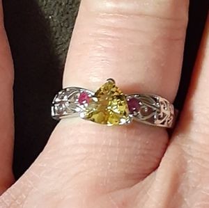 Marialite/Ruby Openwork Ring